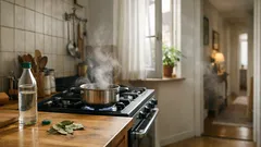 Lorbeerblätter mit Essig aufkochen: das Hausmittel gegen Kochgerüche in der Wohnung